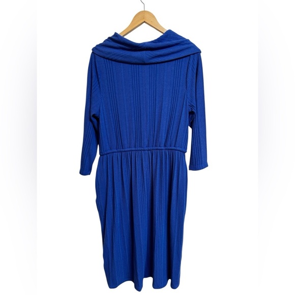 Lane Bryant Cowl-Neck Fit & Flare Knit Dress Blue Size 14/16 1X NWT - Picture 7 of 10